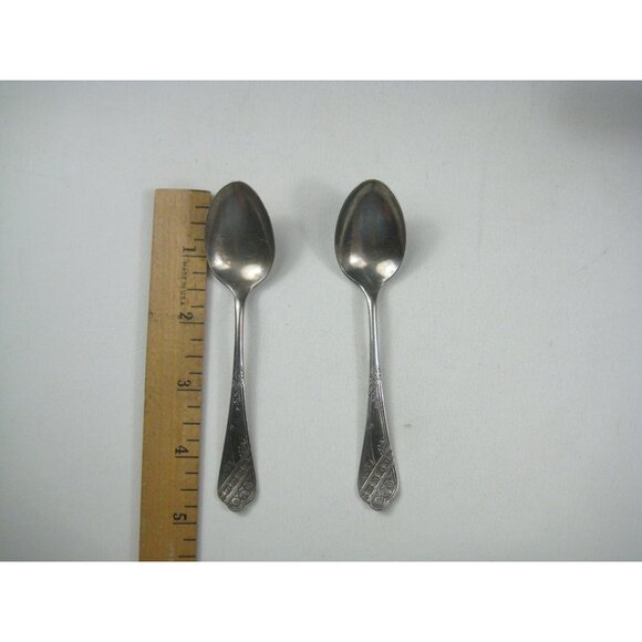 Holmes and Edwards Vintage Silver Plated Teaspoons Set Of 2 Spoons - Picture 2 of 7